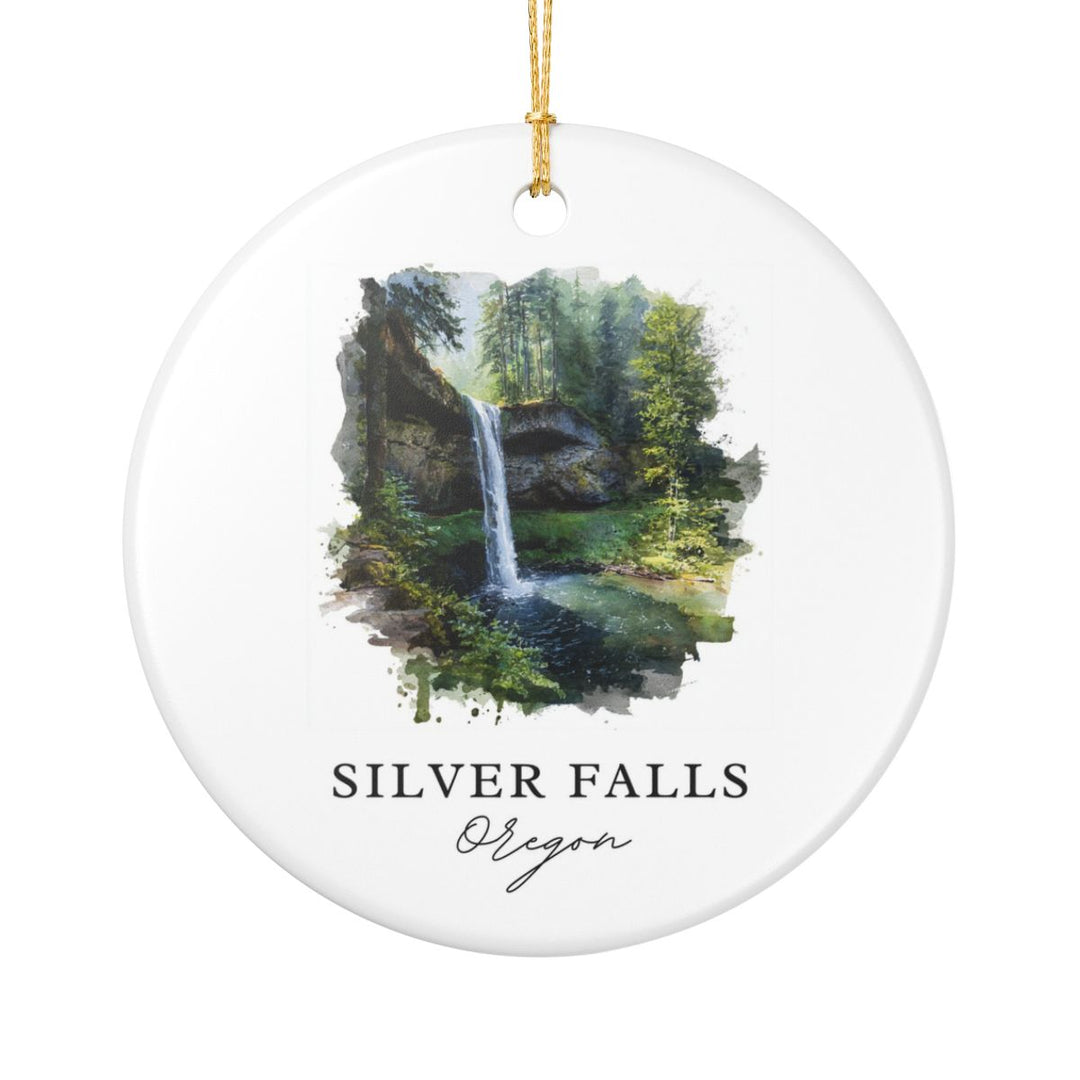 Silver Falls Oregon USA Ornament: Unique Silver Falls Souvenir, Silver Falls Oregon Xmas Decor, and Authentic Silver Falls Gift