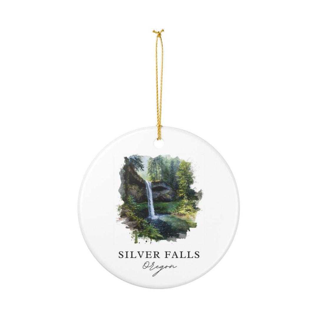 Silver Falls Oregon USA Ornament: Unique Silver Falls Souvenir, Silver Falls Oregon Xmas Decor, and Authentic Silver Falls Gift