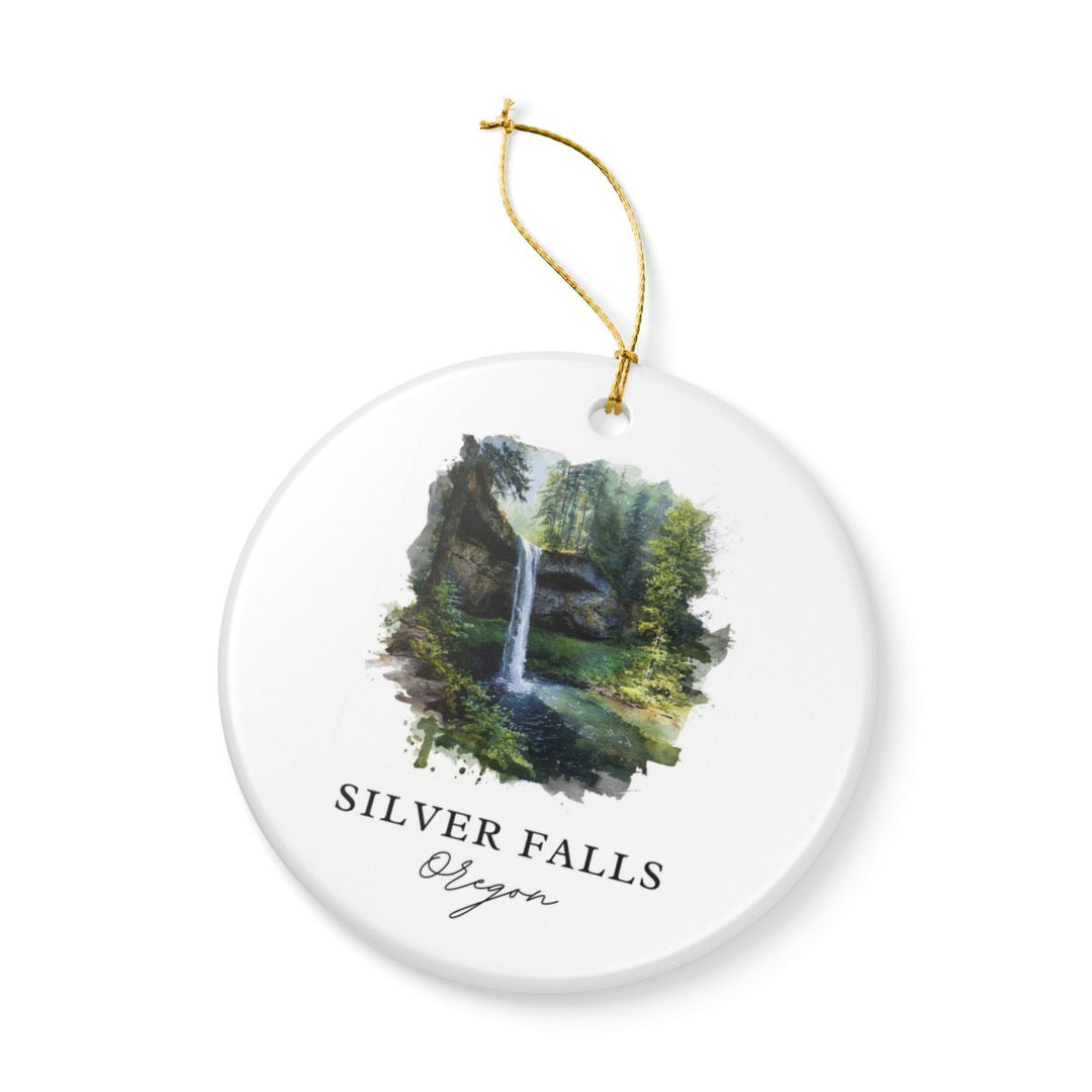 Silver Falls Oregon USA Ornament: Unique Silver Falls Souvenir, Silver Falls Oregon Xmas Decor, and Authentic Silver Falls Gift