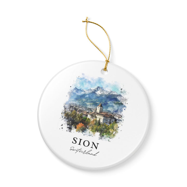 Sion Switzerland Ornament: Unique Sion Souvenir, Sion Switzerland Xmas Decor, and Authentic Sion Gift