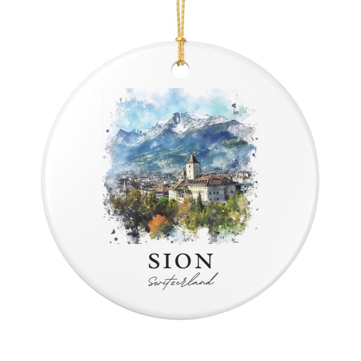 Sion Switzerland Ornament: Unique Sion Souvenir, Sion Switzerland Xmas Decor, and Authentic Sion Gift