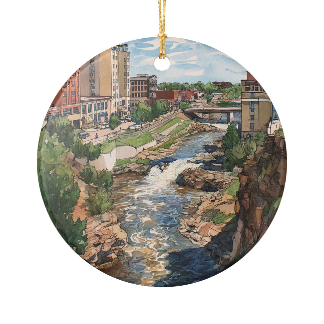 Sioux Falls South Dakota USA Ornament: Unique Sioux Falls Souvenir, Sioux Falls South Dakota Xmas Decor, and Authentic Sioux Falls Gift