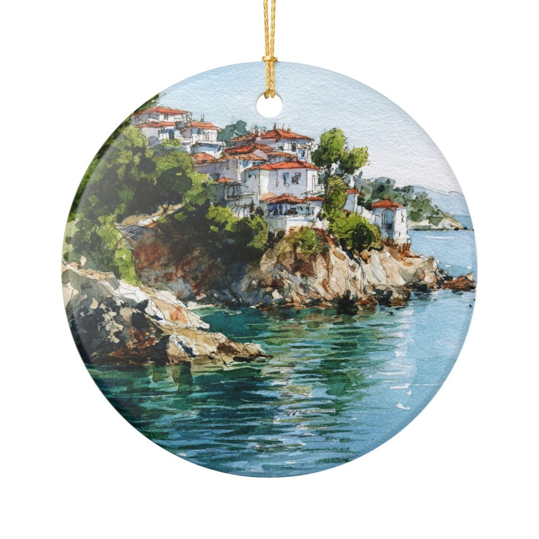 Skiathos Ornament: Unique Skiathos Souvenir, Skiathos Xmas Decor, and Authentic Skiathos Gift