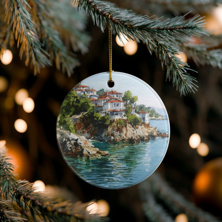 Skiathos Ornament: Unique Skiathos Souvenir, Skiathos Xmas Decor, and Authentic Skiathos Gift