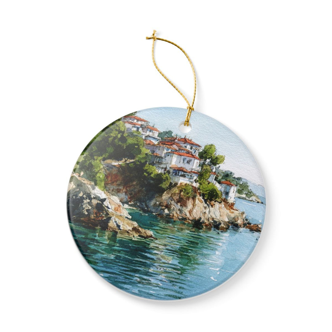 Skiathos Ornament: Unique Skiathos Souvenir, Skiathos Xmas Decor, and Authentic Skiathos Gift