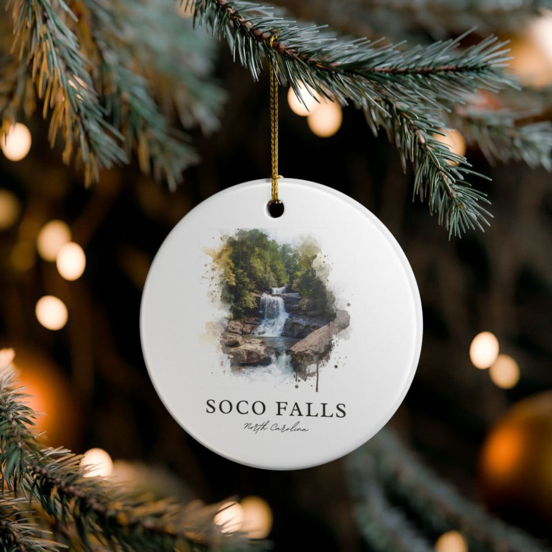 Soco Falls North Carolina USA Ornament: Unique Soco Falls Souvenir, Soco Falls North Carolina Xmas Decor, and Authentic Soco Falls Gift