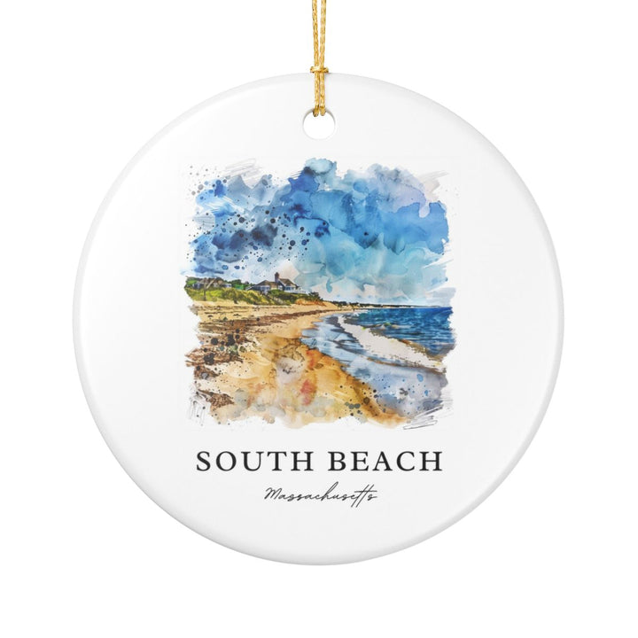 South Beach Edgartown MA Ornament: Unique South Beach Edgartown Souvenir, South Beach Edgartown Massachusetts Xmas Decor