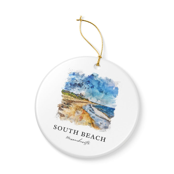 South Beach Edgartown MA Ornament: Unique South Beach Edgartown Souvenir, South Beach Edgartown Massachusetts Xmas Decor