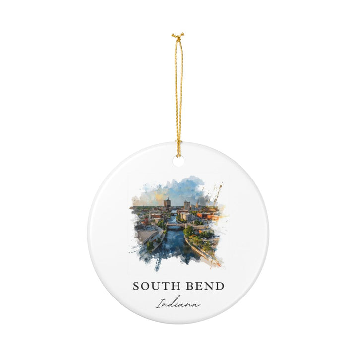 South Bend Indiana Ornament: Unique South Bend Souvenir, South Bend Indiana Xmas Decor, and Authentic South Bend Gift