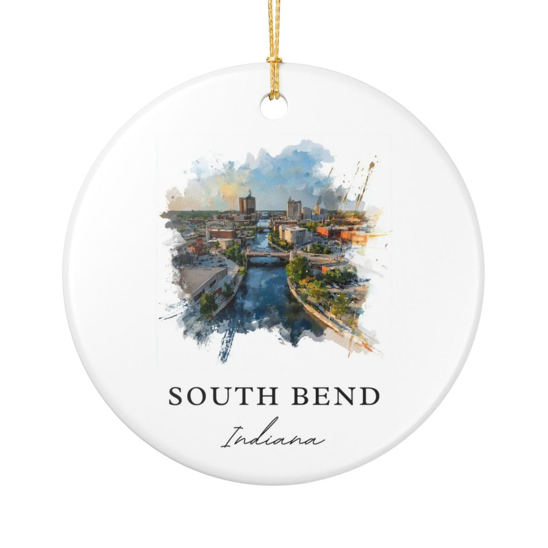 South Bend Indiana Ornament: Unique South Bend Souvenir, South Bend Indiana Xmas Decor, and Authentic South Bend Gift