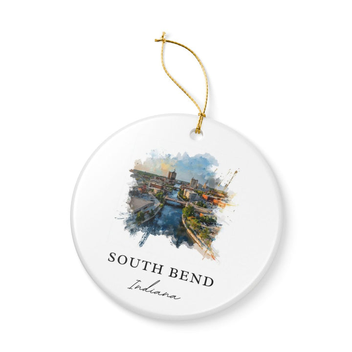 South Bend Indiana Ornament: Unique South Bend Souvenir, South Bend Indiana Xmas Decor, and Authentic South Bend Gift
