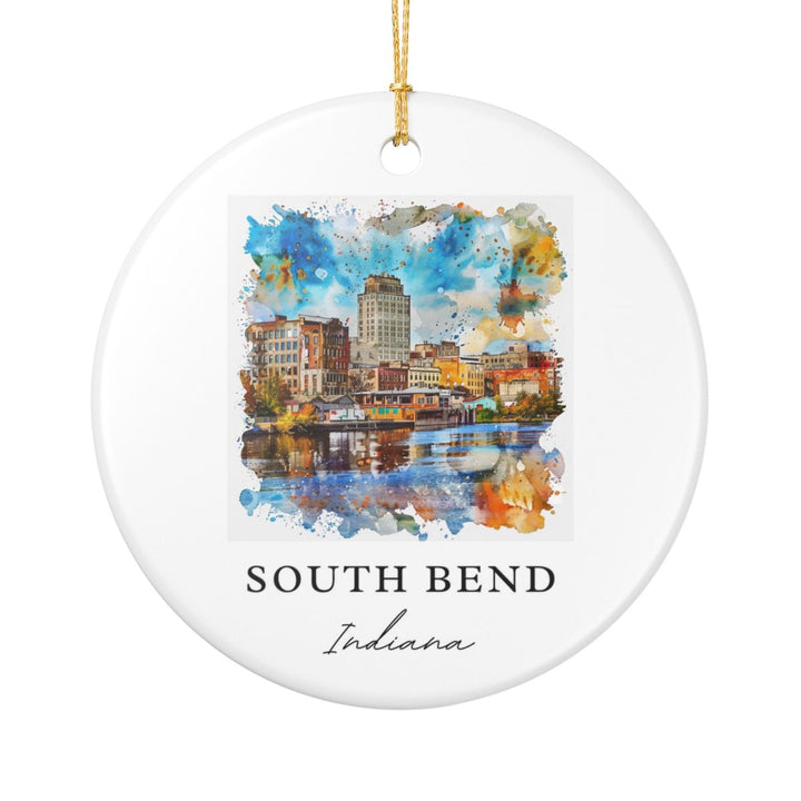 South Bend Ornament: Unique South Bend Souvenir, South Bend Xmas Decor, and Authentic South Bend Gift
