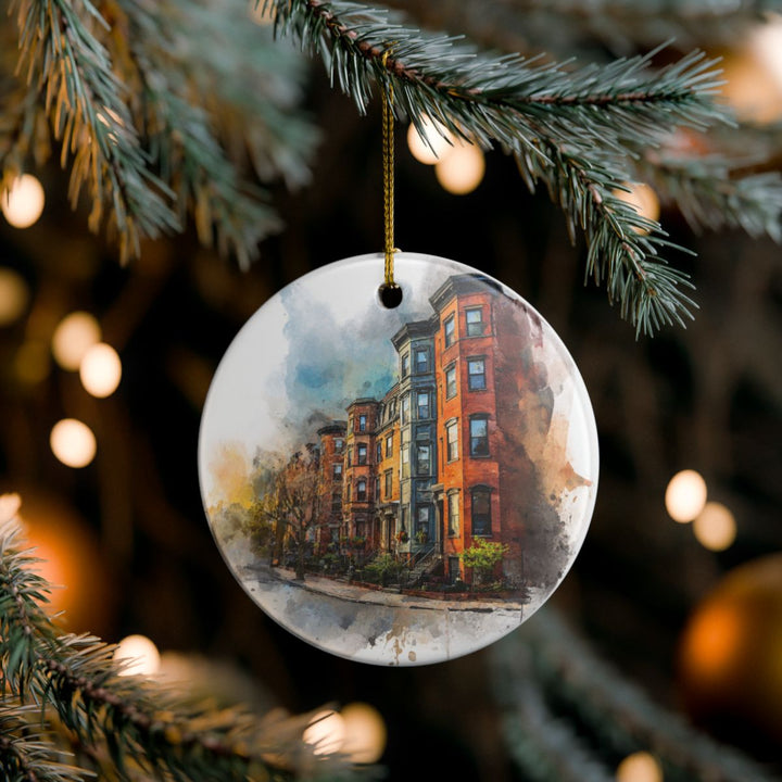 South End Boston MA Ornament: Unique South End Boston Souvenir, South End Boston Massachusetts Xmas Decor, and Authentic South End Boston Gift