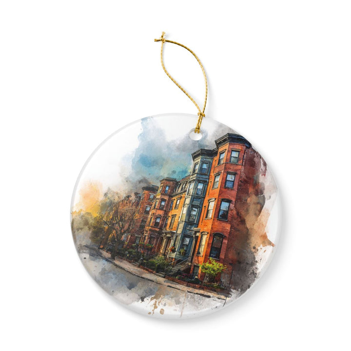 South End Boston MA Ornament: Unique South End Boston Souvenir, South End Boston Massachusetts Xmas Decor, and Authentic South End Boston Gift