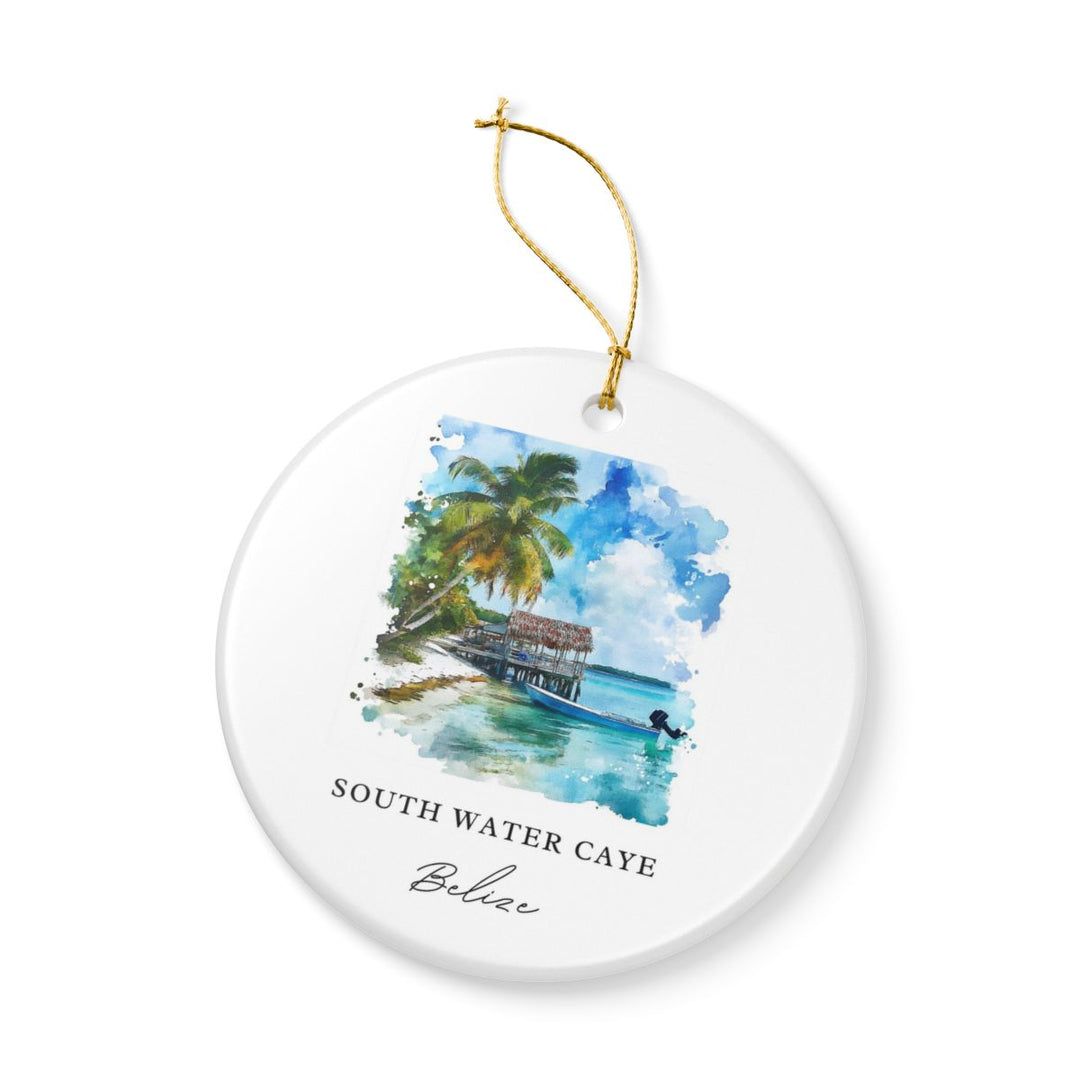 South Water Caye Belize Ornament: Unique South Water Caye Belize Souvenir, South Water Caye Belize Xmas Decor