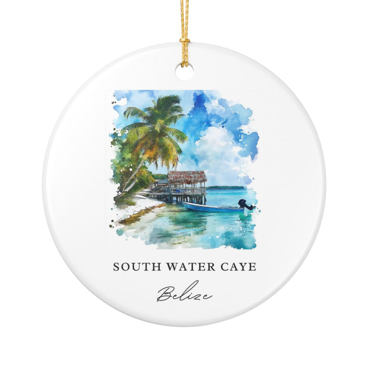 South Water Caye Belize Ornament: Unique South Water Caye Belize Souvenir, South Water Caye Belize Xmas Decor