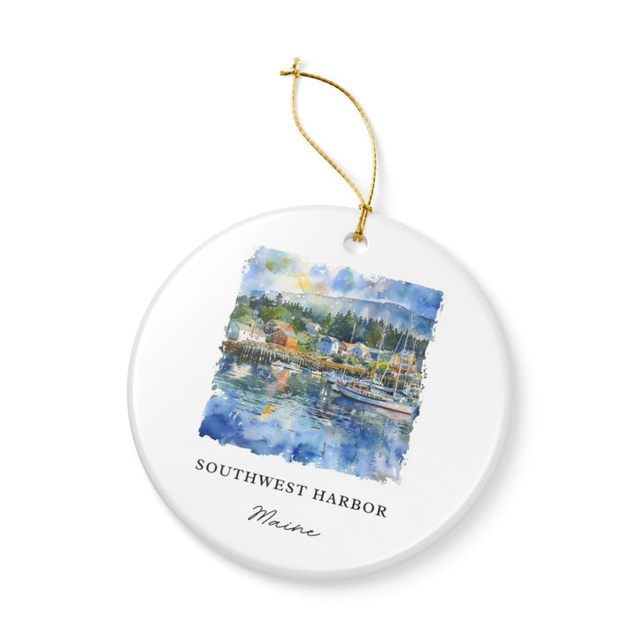 Southwest Harbor Maine Ornament: Unique Southwest Harbor Maine Souvenir, Southwest Harbor Maine Xmas Decor, and Authentic Southwest Harbor Maine Gift