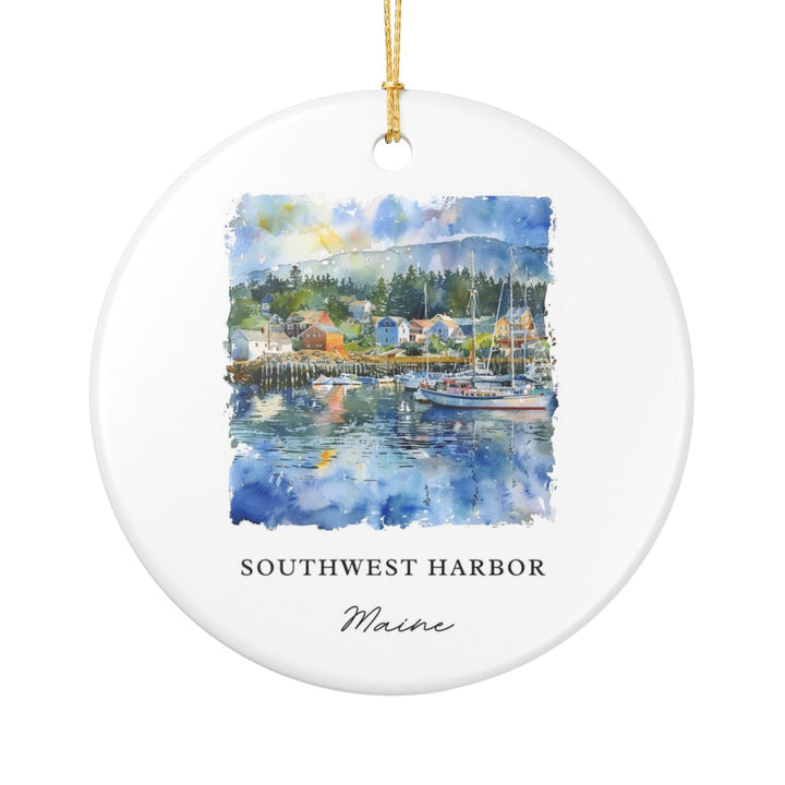 Southwest Harbor Maine Ornament: Unique Southwest Harbor Maine Souvenir, Southwest Harbor Maine Xmas Decor, and Authentic Southwest Harbor Maine Gift