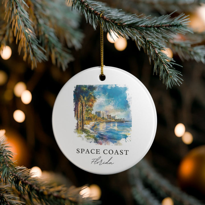 Space Coast Florida USA Ornament: Unique Space Coast Souvenir, Space Coast Florida Xmas Decor, and Authentic Space Coast Gift