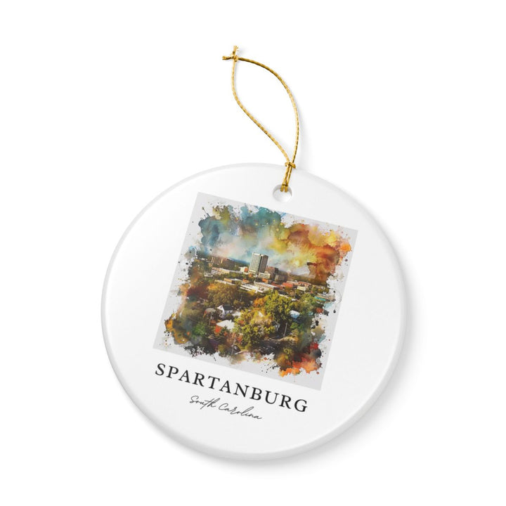 Spartanburg South Carolina Ornament: Unique Spartanburg Souvenir, Spartanburg South Carolina Xmas Decor, and Authentic Spartanburg Gift