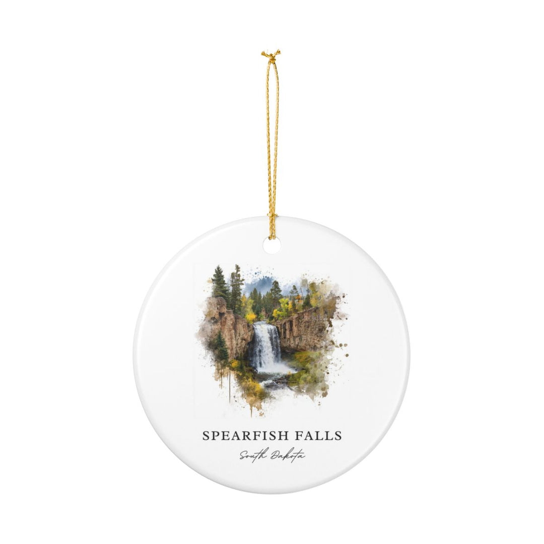 Spearfish Falls South Dakota USA Ornament: Unique Spearfish Falls Souvenir, Spearfish Falls Xmas Decor, and Authentic Spearfish Falls Gift