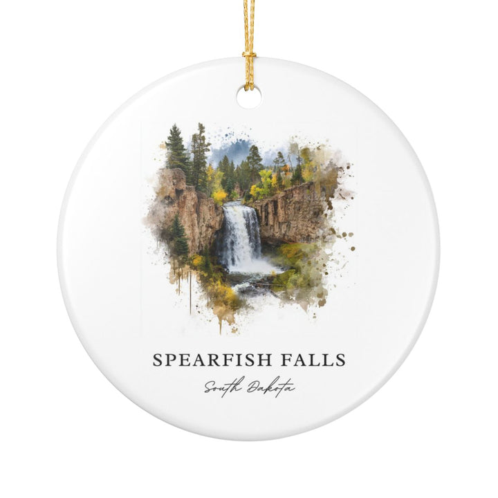 Spearfish Falls South Dakota USA Ornament: Unique Spearfish Falls Souvenir, Spearfish Falls Xmas Decor, and Authentic Spearfish Falls Gift