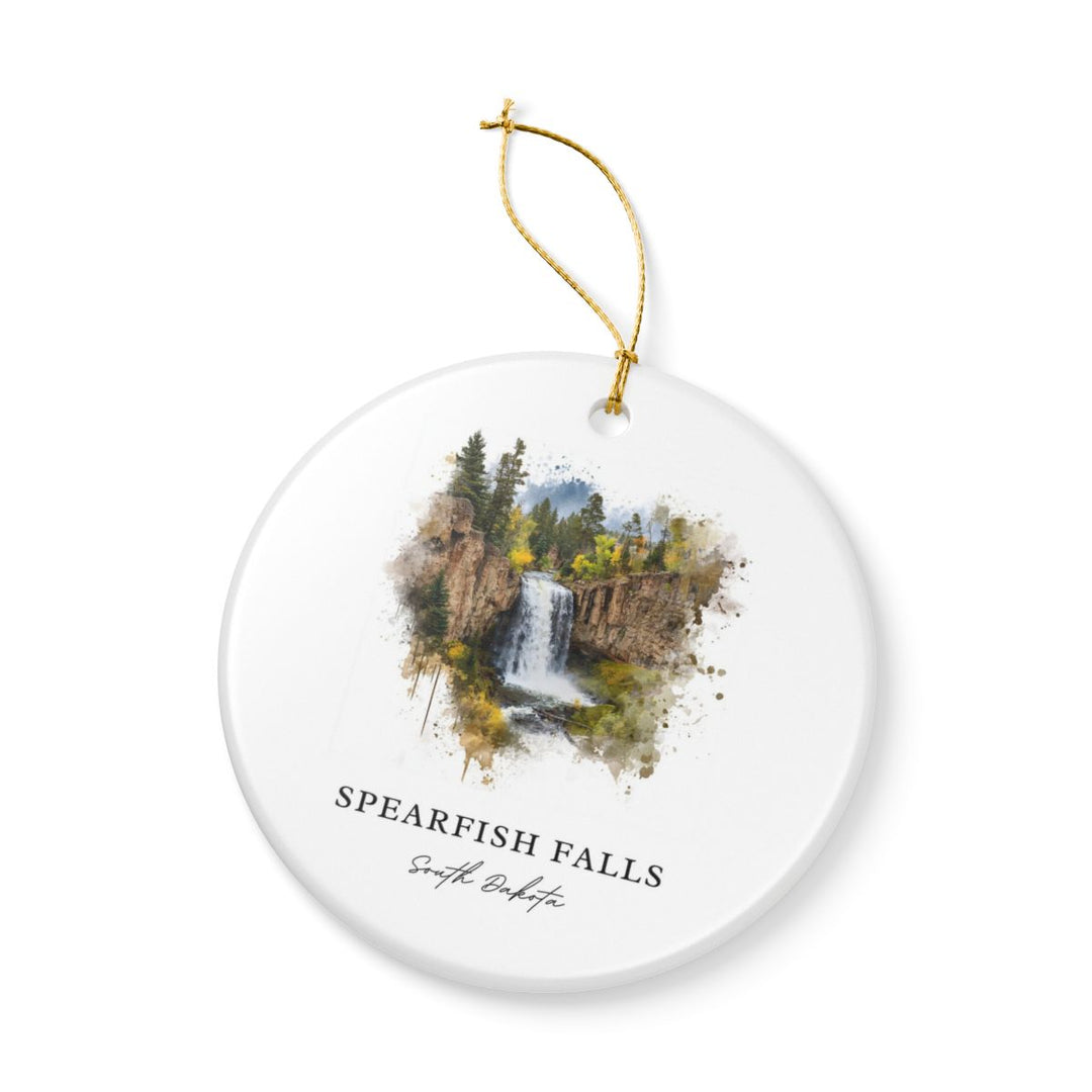 Spearfish Falls South Dakota USA Ornament: Unique Spearfish Falls Souvenir, Spearfish Falls Xmas Decor, and Authentic Spearfish Falls Gift