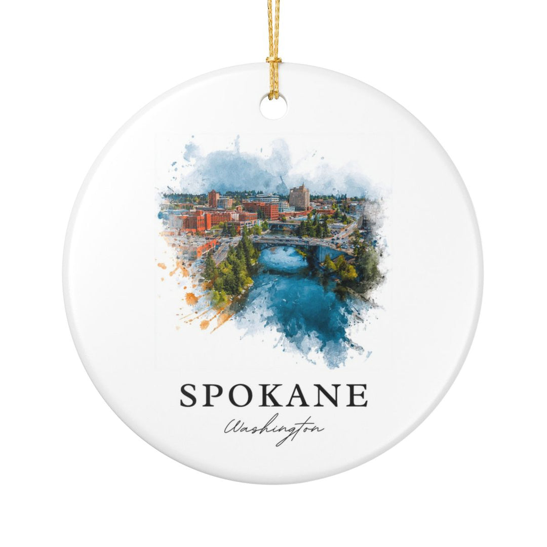 Spokane WA Ornament: Unique Spokane Souvenir, Spokane Washington Xmas Decor, and Authentic Spokane Gift