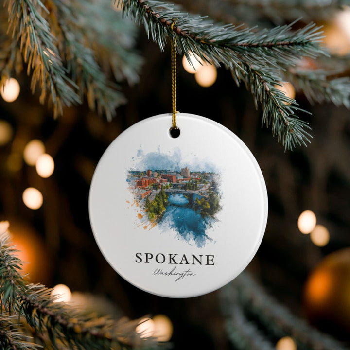 Spokane WA Ornament: Unique Spokane Souvenir, Spokane Washington Xmas Decor, and Authentic Spokane Gift