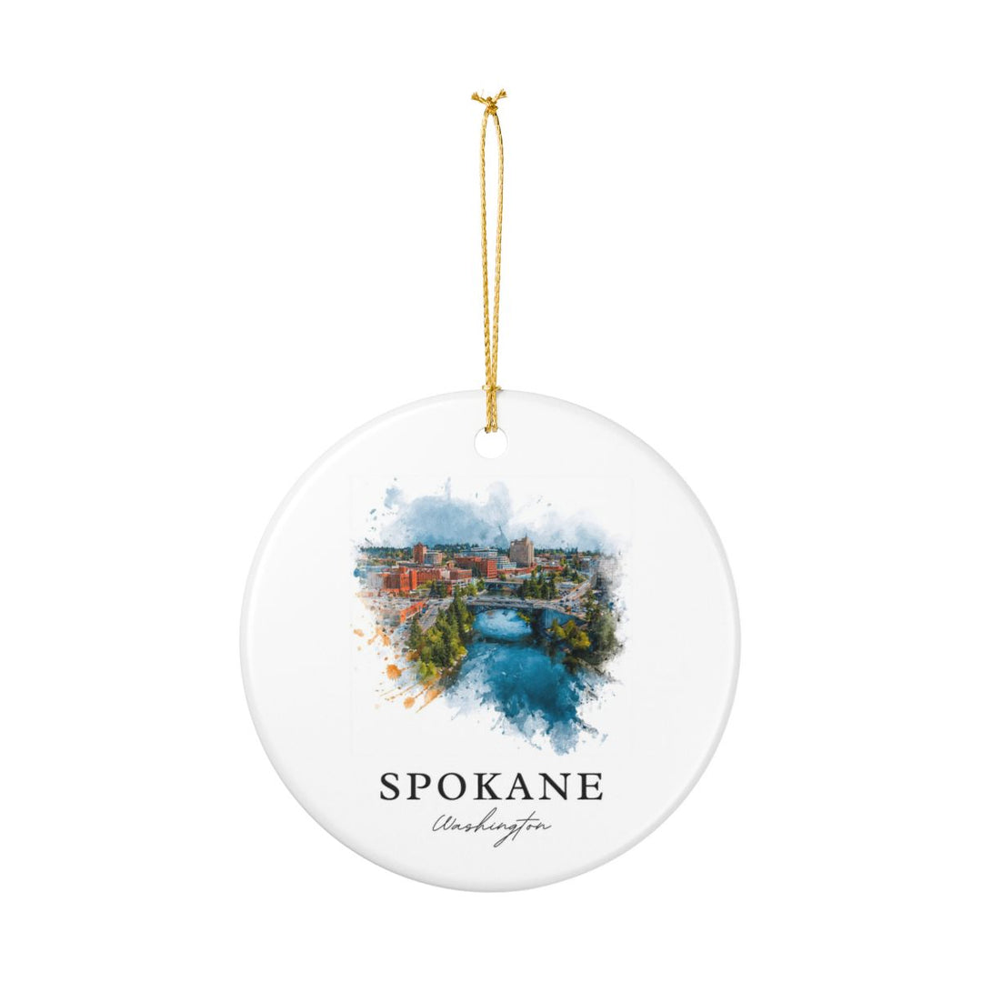 Spokane WA Ornament: Unique Spokane Souvenir, Spokane Washington Xmas Decor, and Authentic Spokane Gift