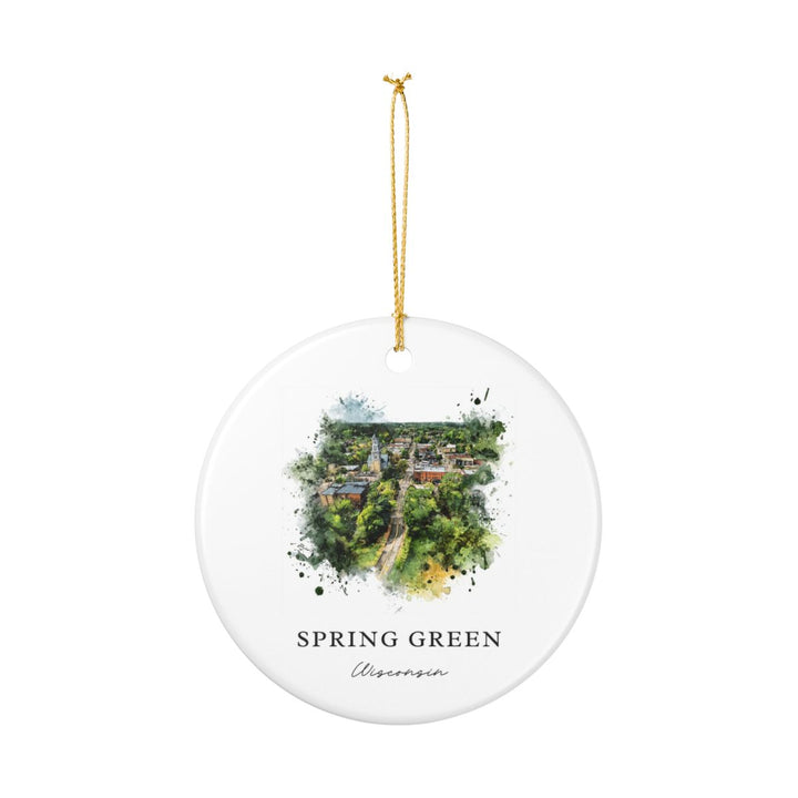 Spring Green Wisconsin Ornament: Unique Spring Green Souvenir, Spring Green Wisconsin Xmas Decor, and Authentic Spring Green Gift