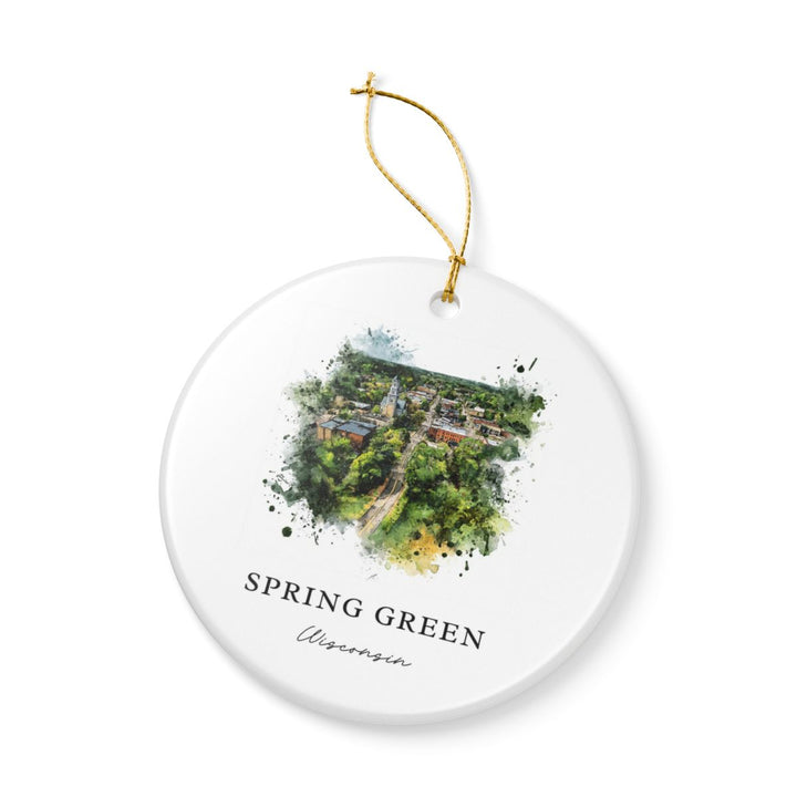 Spring Green Wisconsin Ornament: Unique Spring Green Souvenir, Spring Green Wisconsin Xmas Decor, and Authentic Spring Green Gift