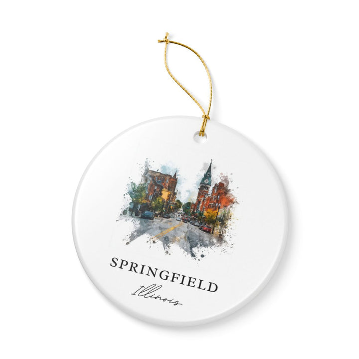 Springfield Illinois A Ornament: Unique Springfield Illinois A Souvenir, Springfield Illinois A Xmas Decor, and Authentic Springfield Illinois A Gift