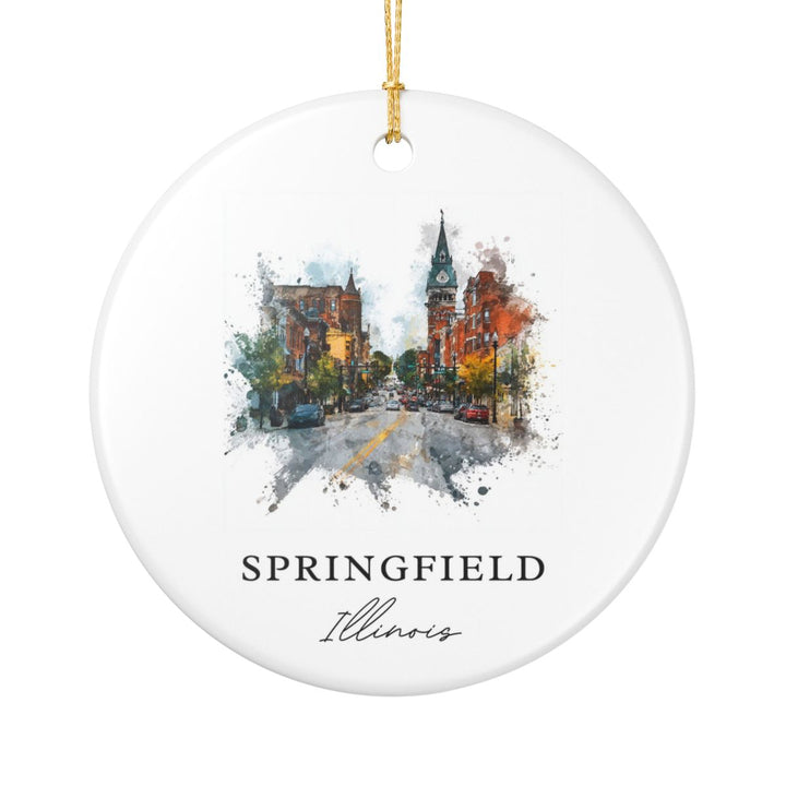 Springfield Illinois A Ornament: Unique Springfield Illinois A Souvenir, Springfield Illinois A Xmas Decor, and Authentic Springfield Illinois A Gift