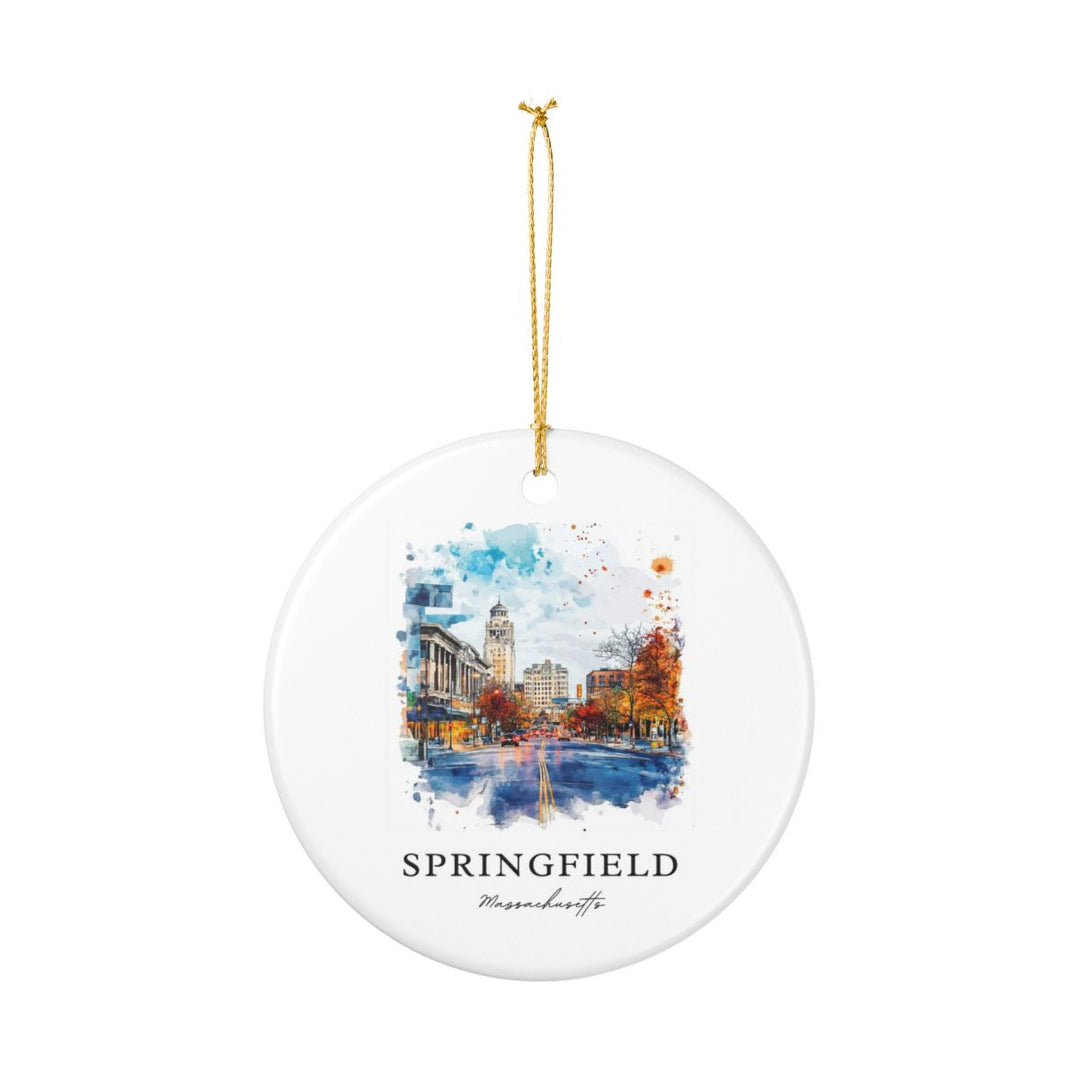 Springfield Massachusetts Ornament: Unique Springfield Souvenir, Springfield Massachusetts Xmas Decor, and Authentic Springfield Gift