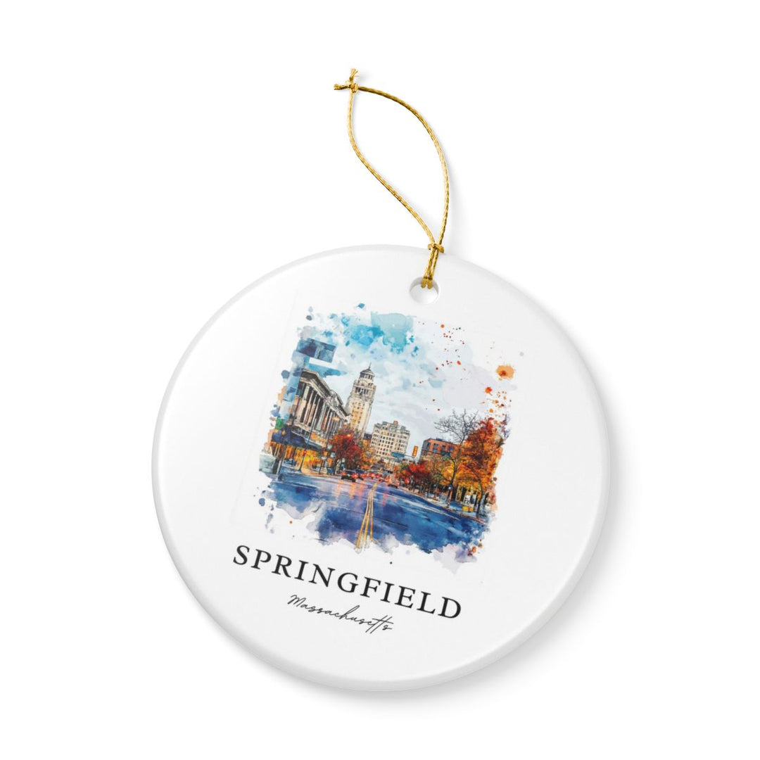 Springfield Massachusetts Ornament: Unique Springfield Souvenir, Springfield Massachusetts Xmas Decor, and Authentic Springfield Gift