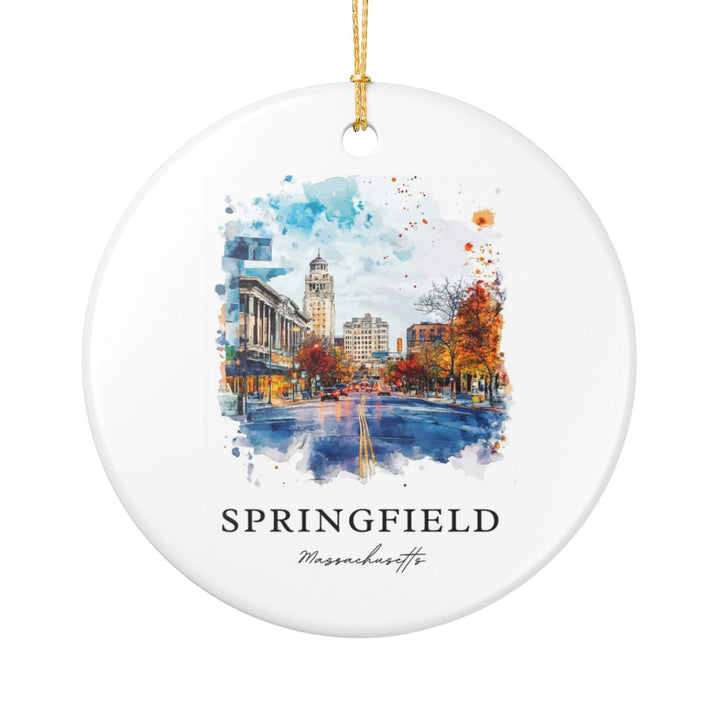 Springfield Massachusetts Ornament: Unique Springfield Souvenir, Springfield Massachusetts Xmas Decor, and Authentic Springfield Gift