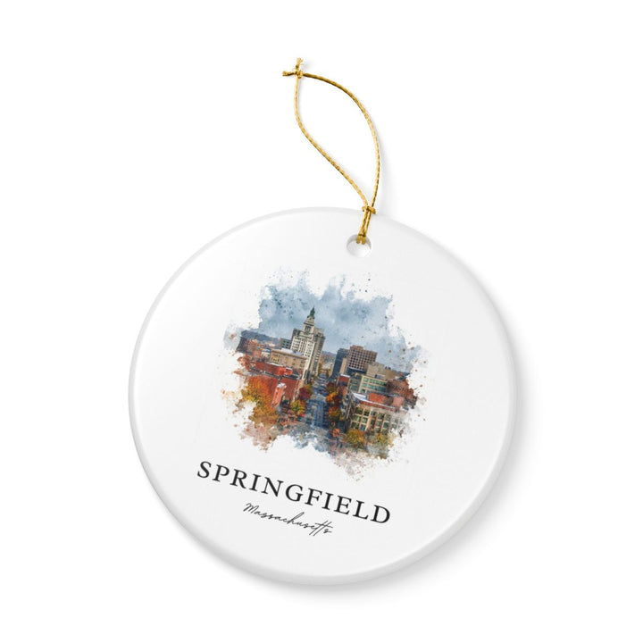 Springfield Massachusetts USA Ornament: Unique Springfield Souvenir, Springfield Massachusetts Xmas Decor, and Authentic Springfield Gift
