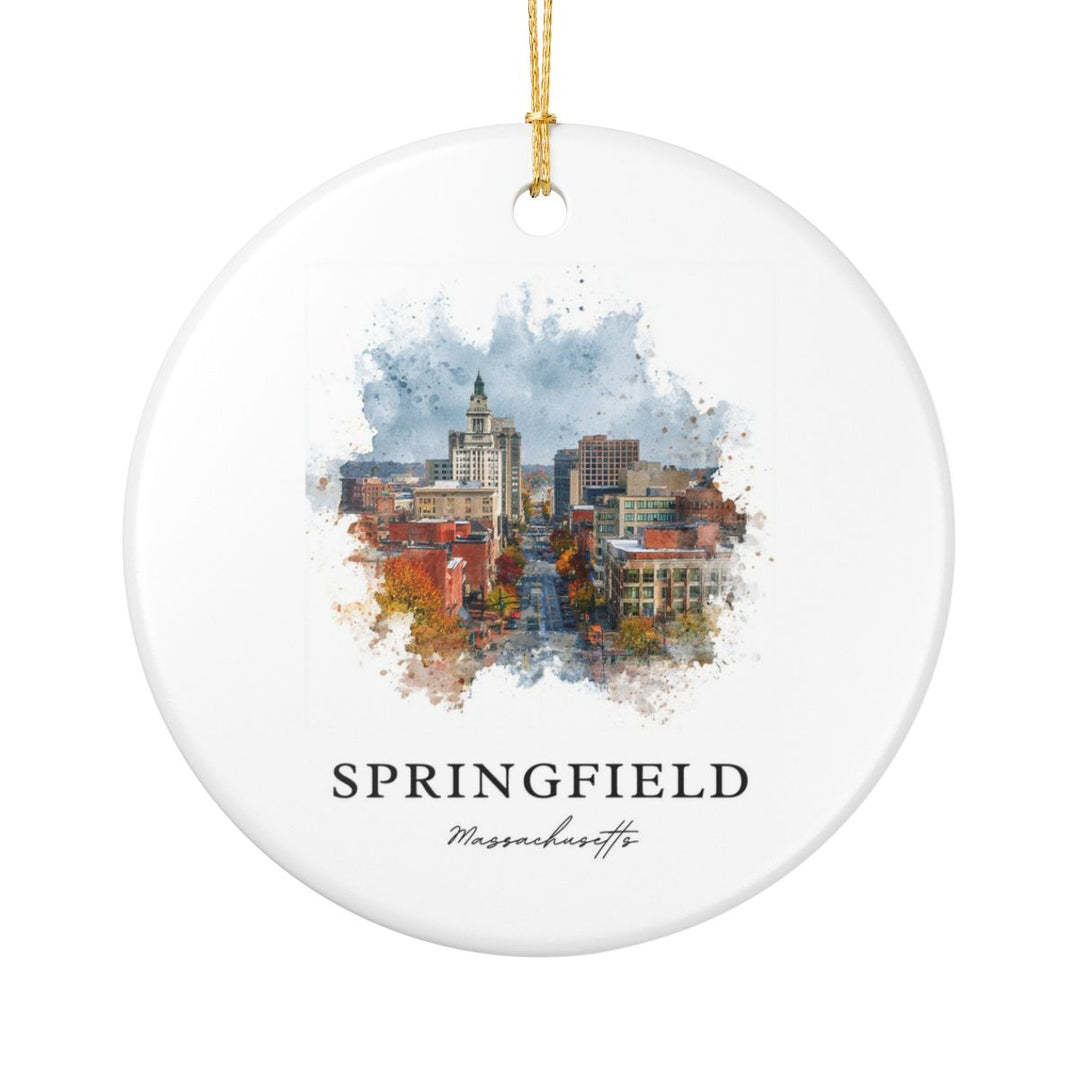 Springfield Massachusetts USA Ornament: Unique Springfield Souvenir, Springfield Massachusetts Xmas Decor, and Authentic Springfield Gift