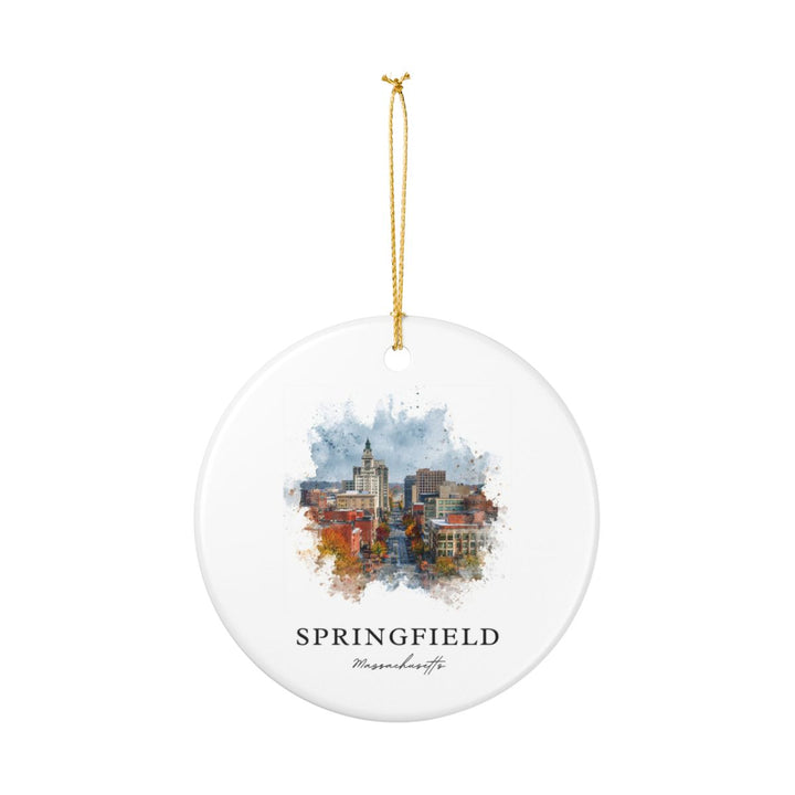 Springfield Massachusetts USA Ornament: Unique Springfield Souvenir, Springfield Massachusetts Xmas Decor, and Authentic Springfield Gift