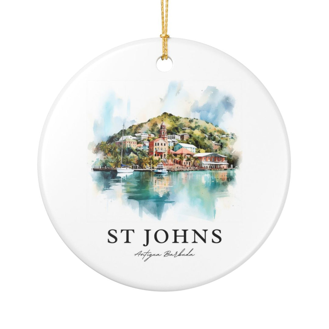 St Johns Antigua and Barbuda Ornament: Unique St Johns Souvenir, St Johns Antigua and Barbuda Xmas Decor, and Authentic St Johns Gift