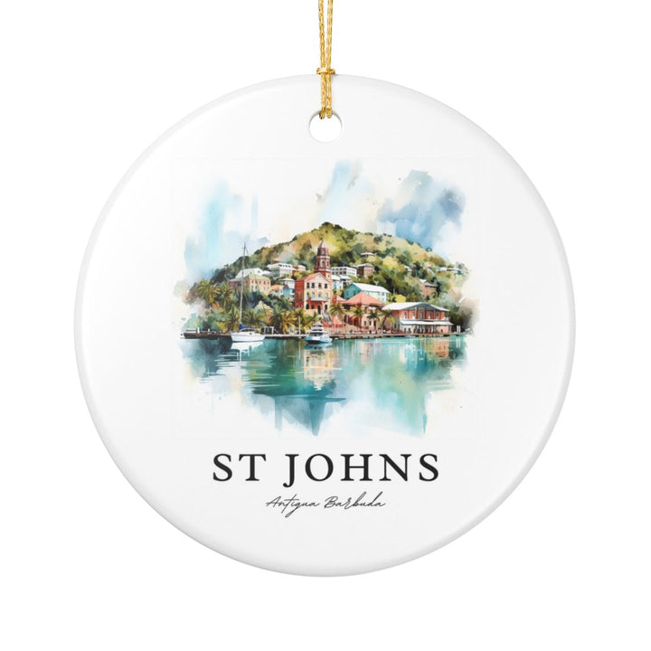 St Johns Antigua and Barbuda Ornament: Unique St Johns Souvenir, St Johns Antigua and Barbuda Xmas Decor, and Authentic St Johns Gift