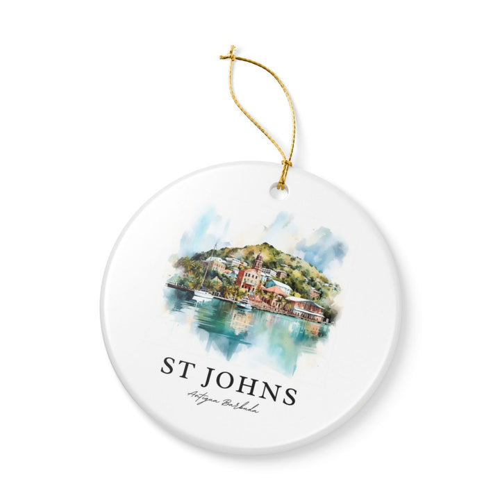 St Johns Antigua and Barbuda Ornament: Unique St Johns Souvenir, St Johns Antigua and Barbuda Xmas Decor, and Authentic St Johns Gift