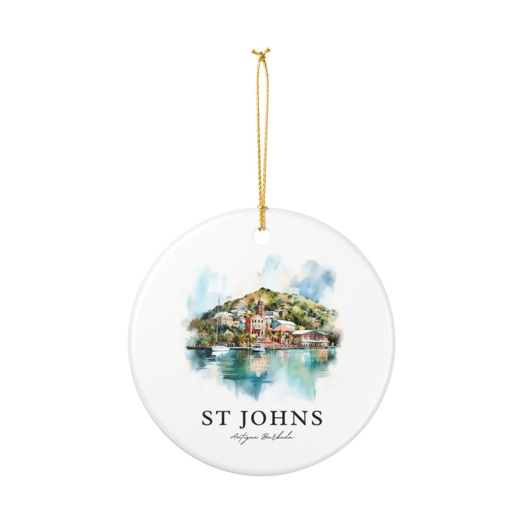 St Johns Antigua and Barbuda Ornament: Unique St Johns Souvenir, St Johns Antigua and Barbuda Xmas Decor, and Authentic St Johns Gift