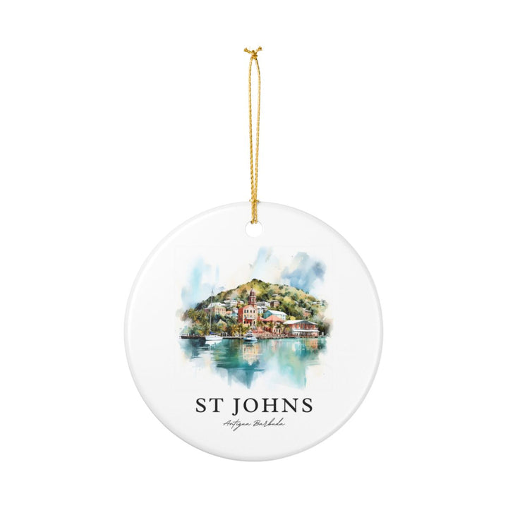 St Johns Antigua and Barbuda Ornament: Unique St Johns Souvenir, St Johns Antigua and Barbuda Xmas Decor, and Authentic St Johns Gift