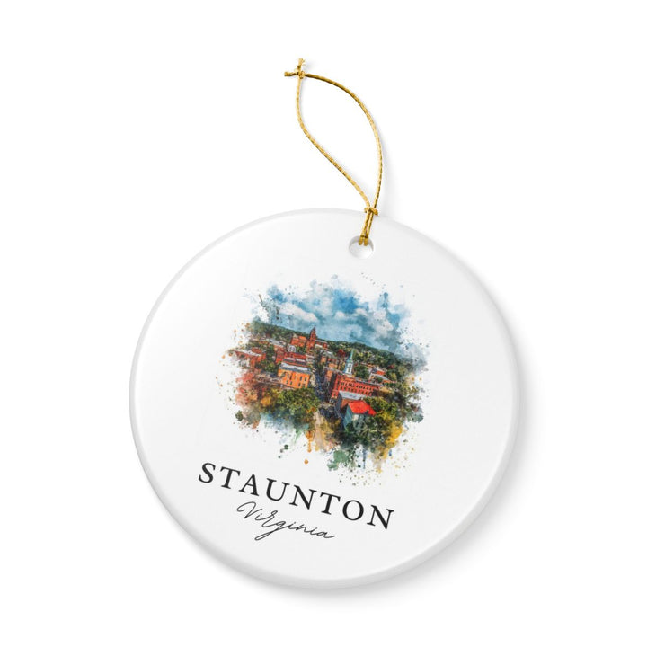 Staunton Virginia USA Ornament: Unique Staunton Souvenir, Staunton Virginia Xmas Decor, and Authentic Staunton Gift