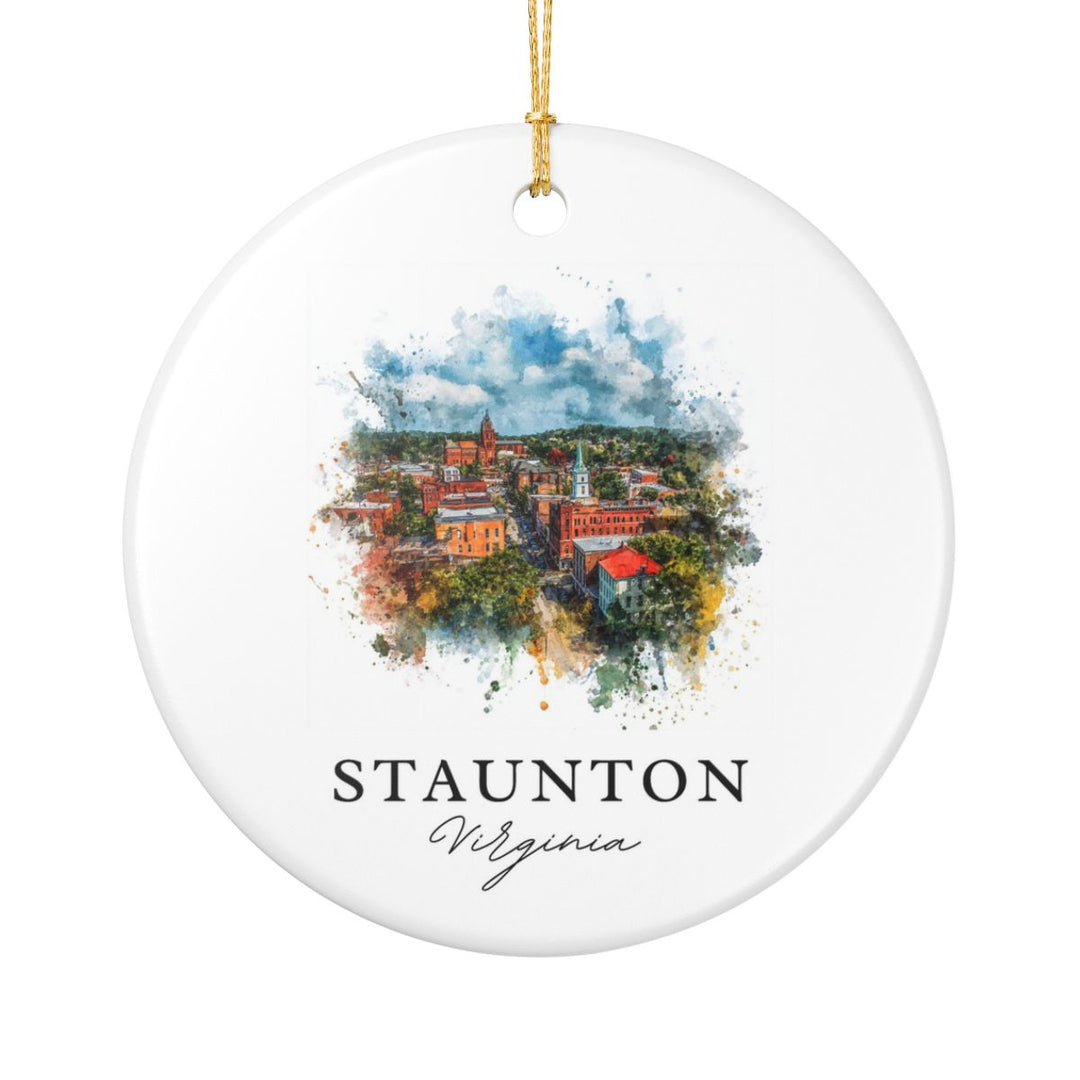 Staunton Virginia USA Ornament: Unique Staunton Souvenir, Staunton Virginia Xmas Decor, and Authentic Staunton Gift