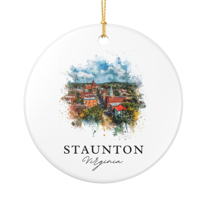 Staunton Virginia USA Ornament: Unique Staunton Souvenir, Staunton Virginia Xmas Decor, and Authentic Staunton Gift