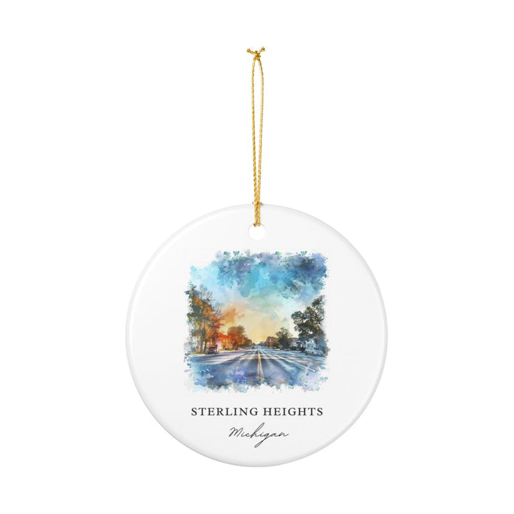 Sterling Heights Michigan Ornament: Unique Sterling Heights Souvenir, Sterling Heights Michigan Xmas Decor, and Authentic Sterling Heights Gift