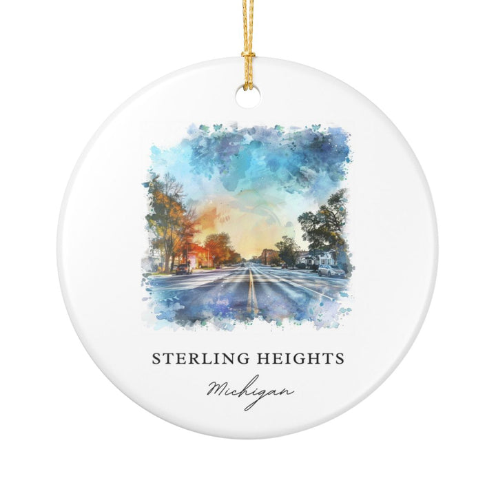 Sterling Heights Michigan Ornament: Unique Sterling Heights Souvenir, Sterling Heights Michigan Xmas Decor, and Authentic Sterling Heights Gift